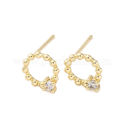 Clous d'oreilles en laiton zircon cubique transparent&nbsp;EJEW-Q014-33G