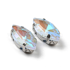 Occhio di cavallo moka fluorescente (mi) cucire su strass&nbsp;GGLA-R043-01A-P01