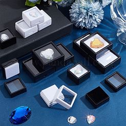 30 Stück 6 Stile quadratische Aufbewahrungsboxen aus ABS-Kunststoff und Acryl mit losen Diamanten&nbsp;CON-WR0001-09