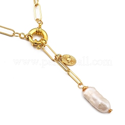 Collane lariat di perle keshi di perle naturali barocche&nbsp;NJEW-JN03042-02