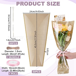 Ensembles de sacs-cadeaux en papier plastique opp à fleurs simples&nbsp;DIY-GA0009-03