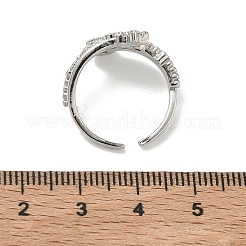 Messing Micro Pave Zirkonia Manschette offene Ringe&nbsp;RJEW-C163-11P