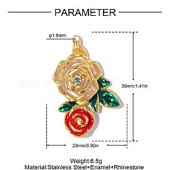304 Edelstahl-Emaille-Anhänger&nbsp;STAS-OY019-36G