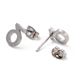 Boucles d'oreilles à tige en acier inoxydable 304 résistant au ternissement avec alphabet grec&nbsp;STAS-D007-07P-05