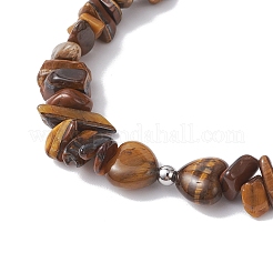 Pulseras elásticas con cuentas de ojo de tigre natural para mujer&nbsp;BJEW-JB12304-01