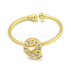 Anelli per polsini aperti da donna in ottone placcato a cremagliera&nbsp;RJEW-F162-02G-Q