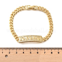 Messing Micro Pave klare Zirkonia Link Armbänder&nbsp;BJEW-F498-04B-G