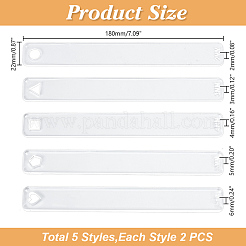 5Sets 5 Stile transparentes Acryl-Ton-Dickenlineal&nbsp;AJEW-HY0002-18