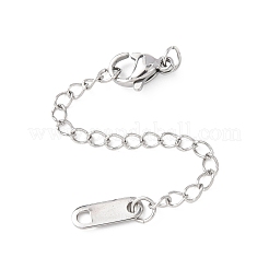 Rallonge de chaîne en acier inoxydable 304 avec breloques ovales&nbsp;STAS-G383-09P