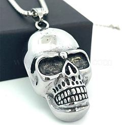 Punk-Retro-Halsketten mit Totenkopfanhänger aus Edelstahl 304 für Damen und Herren&nbsp;SH9006