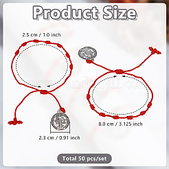 50 bracelet en nylon&nbsp;BJEW-GO00003
