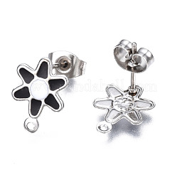 304 acciaio inossidabile smaltato orecchini a perno&nbsp;STAS-T052-43P-02