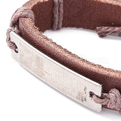Bracciale in cordoncino di cuoio per uomo donna&nbsp;BJEW-C005-01B