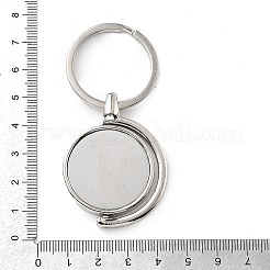 Drehbare Cabochon-Fassungen für Schlüsselanhänger aus Zinklegierung&nbsp;FIND-G088-01B