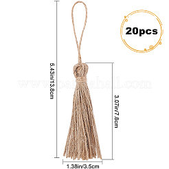 20 borla estilo yute natural&nbsp;AJEW-GF0005-13