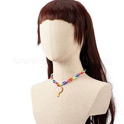 Bella collana con ciondolo in acrilico opaco per ragazze adolescenti&nbsp;NJEW-JN03752