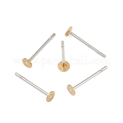 Ohrsteckerfassungen aus Edelstahl 304 mit flachem&nbsp;X-STAS-R073-01