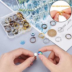 50pcs 5 Farben verstellbare Messingringkomponenten&nbsp;KK-PH0003-33