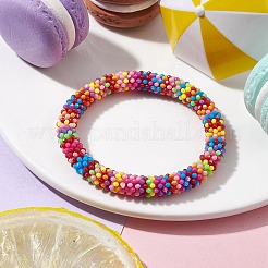 Stretch-Armbänder aus Acrylperlen mit Schneeflockenmotiv für Kinder&nbsp;BJEW-JB10157-02