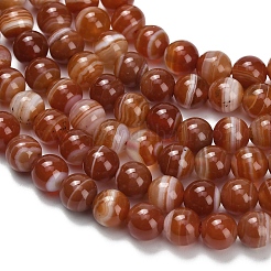 Brins de perles d'agate à bandes naturelles&nbsp;G-L642-B04-6mm