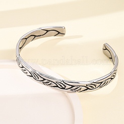 Bracelets manchettes rétro en acier inoxydable chirurgical 316&nbsp;BJEW-C142-11A-AS