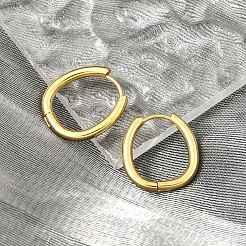 Orecchini a cerchio ovali huggie in acciaio inossidabile 202 con placcatura sotto vuoto in pvd&nbsp;LS-EJEW-H003-07G-06