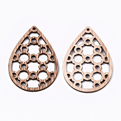 Grands pendentifs en bois creux non finis&nbsp;WOOD-N006-102