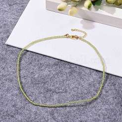 Collane con perline di peridoto naturale rondelle&nbsp;NJEW-JN03404-03