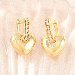 Orecchini pendenti a cerchio in ottone con micro pavé di zirconi cubici trasparenti&nbsp;EJEW-G471-30C-G