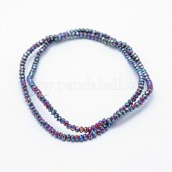 Chapelets de perles en verre opaque électrolytique&nbsp;EGLA-J144-FP-B01