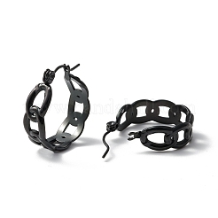 Boucles d'oreilles créoles épaisses en acier inoxydable 304 avec chaîne gourmette et placage ionique (IP) pour femmes&nbsp;EJEW-P197-05EB