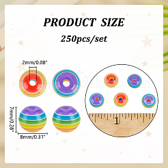 250 Stück undurchsichtige Harzstreifenperlen&nbsp;RESI-ME0001-29A