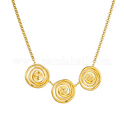 Colliers plastron à pendentif spirale en acier inoxydable 304 pour femmes&nbsp;WG31207-04