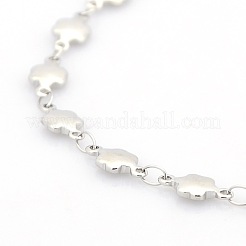 Anlaufgeschützte Armbänder aus 304 Edelstahl im Casual-Stil mit Blumengliederkette&nbsp;STAS-O036-04P