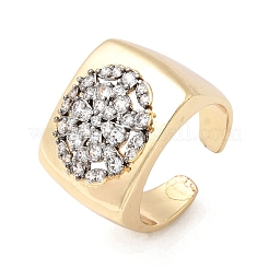 Messing Micro Pave klare Manschettenringe aus Zirkonia&nbsp;RJEW-H262-05G