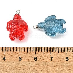 Sprühlackierte Anhänger aus transparentem Glas&nbsp;PALLOY-JF05405