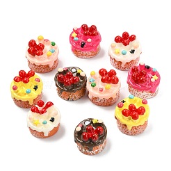 40 décoration de gâteau aux fraises en résine bicolore&nbsp;DJEW-CJ0001-20