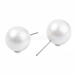Boucles d'oreilles rondes en bois de schima peintes pour fille femme&nbsp;EJEW-T017-01H