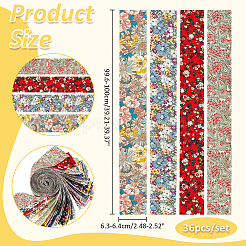 36 Stück bedrucktes Blumen-Baumwollband&nbsp;OCOR-WH0088-44