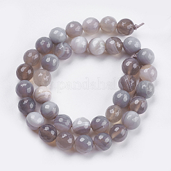 Chapelets de perles en agate à rayures naturelles/agates à bandes&nbsp;G-P364-06-10mm