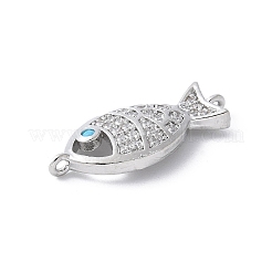 Breloques connecteurs en laiton micro pavé de zircones cubiques transparentes&nbsp;KK-K399-06P