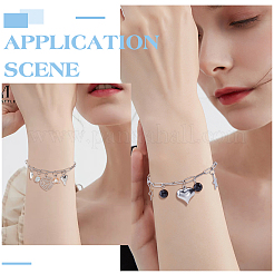 15 Stück 304 Edelstahl Büroklammer Kette Armband Set&nbsp;BJEW-SC0001-23
