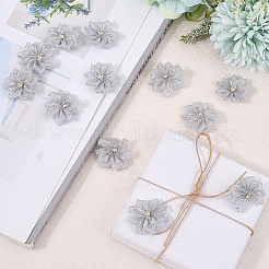 Strass en polyester fleur pour ornement appliques bricolage mariage&nbsp;FIND-WH20001-76C