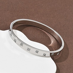 Armreifen aus 304 Edelstahl mit Zirkonia-Verzierung für Damen&nbsp;BJEW-F506-01P