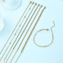 Ensemble de bracelets à maillons en acier inoxydable 304 pour femme : 7 bracelet gourmette&nbsp;BJEW-JB12915