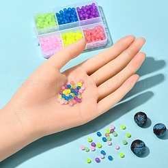 450pcs brins de perles de verre imitation jade 6 couleurs&nbsp;DGLA-YW0001-03