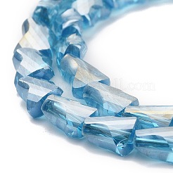 Brins de perles de verre transparentes galvanisées&nbsp;GLAA-G092-A07