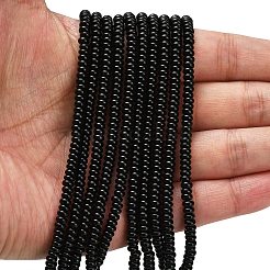 Natürliche schwarze Onyxperlenstränge&nbsp;G-L635-A01-4x2mm-01