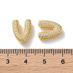 Placage en rack laiton micro pave breloques à glissière en zircone cubique&nbsp;KK-C084-34G-V