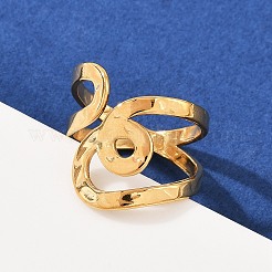 Anillos abiertos de acero inoxidable 304 para mujer&nbsp;RJEW-H255-01G-02